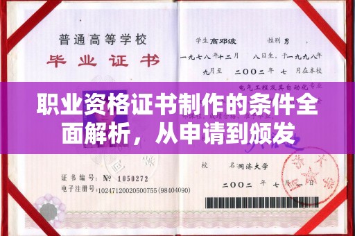平远职业资格证书制作的条件全面解析，从申请到颁发