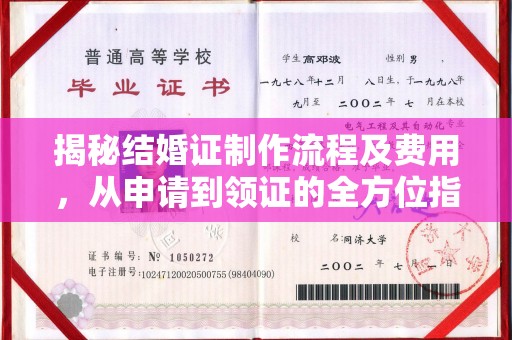 平远揭秘结婚证制作流程及费用，从申请到领证的全方位指南