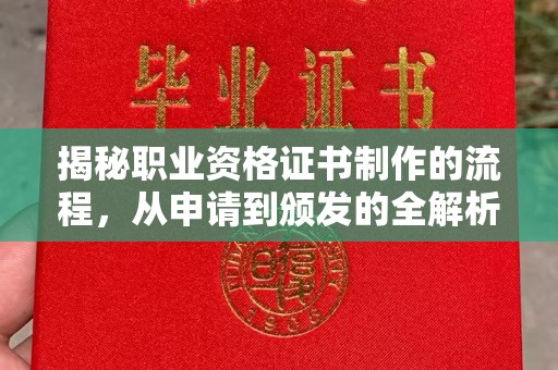平远揭秘职业资格证书制作的流程，从申请到颁发的全解析